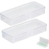 2Pack Travel Case Compatible with Plackers - Dental Floss Pick Travel Case, Refillable and Portable Floss Pick Holder, Clear Plastic Flosser Dispenser, Perfect for Hotels, Dinners and Appointments