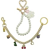 VITASHYNX 2Pcs Elegant Pearl Bag Charm, Stylish Gold Purse Charms For Women, Trendy Keychain Pendant For Handbags And Totes
