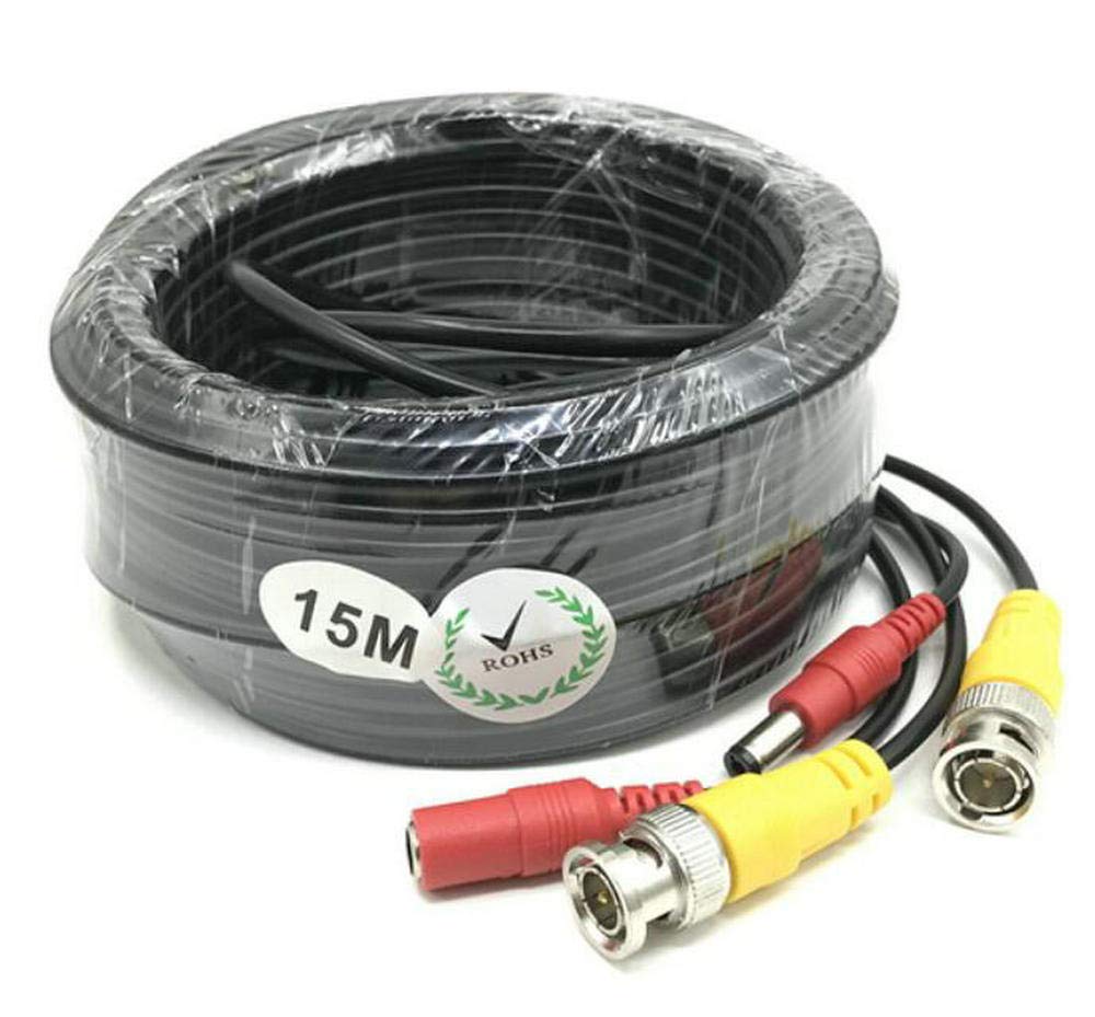 BW? 15M / 49.2 Feet BNC Video Power Cable For CCTV Camera DVR Security System (15M) - Cable type: 0.2mm?, Cable OD: 4.0mm