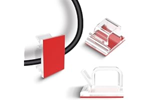 Tangting phoenix Strong Grip Cable Management Clips - 30-Pack | No-Damage Adhesive, Versatile for Home, Office & Outdoor Use | Organize Network Cables, TV Cords, Christmas Lights, USB Wires (Clear)