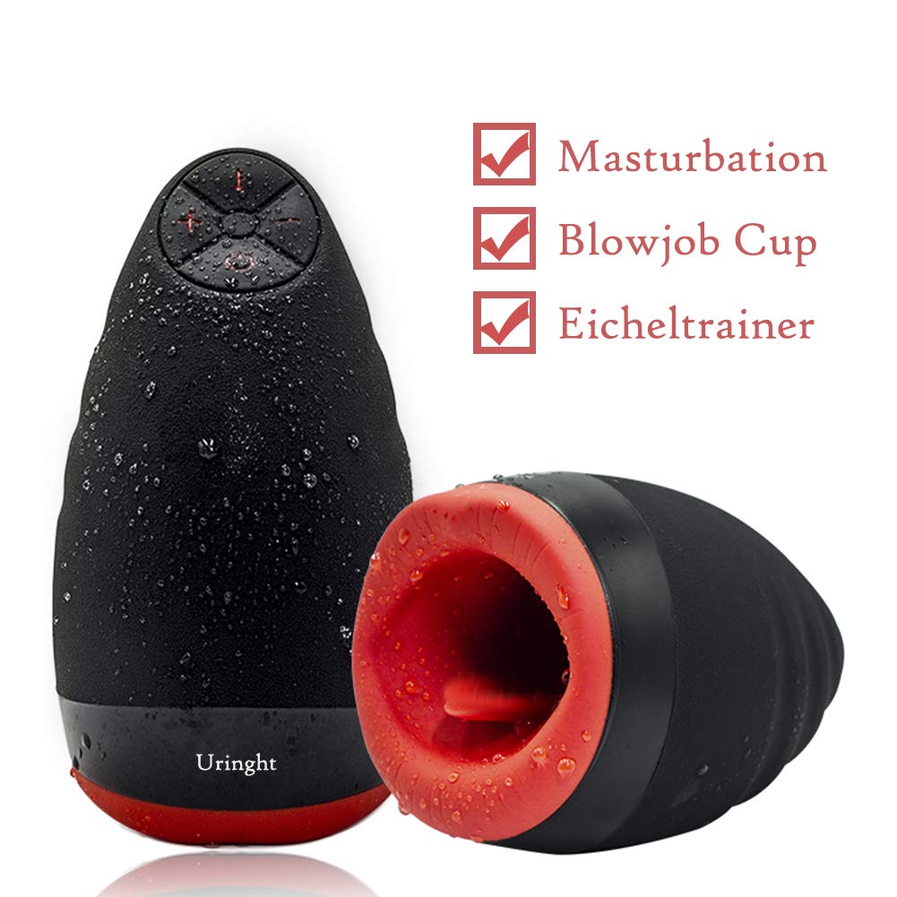 Urnight Masturbatoren Sex Men Cup Oral Sexspielzeug Heizfunktion Saugfunktion Wie Mund mit 6 Vibrationsmodi und 3 Intensitätsstufen Wasserdicht, 450 g