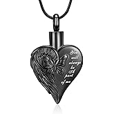 zeqingjw Heart Cremation Jewelry for Ashes Butterfly Urn Necklace for Women Loved Ones Ash Holder Keepsake Gift Memorial Pendent for Human Ashes