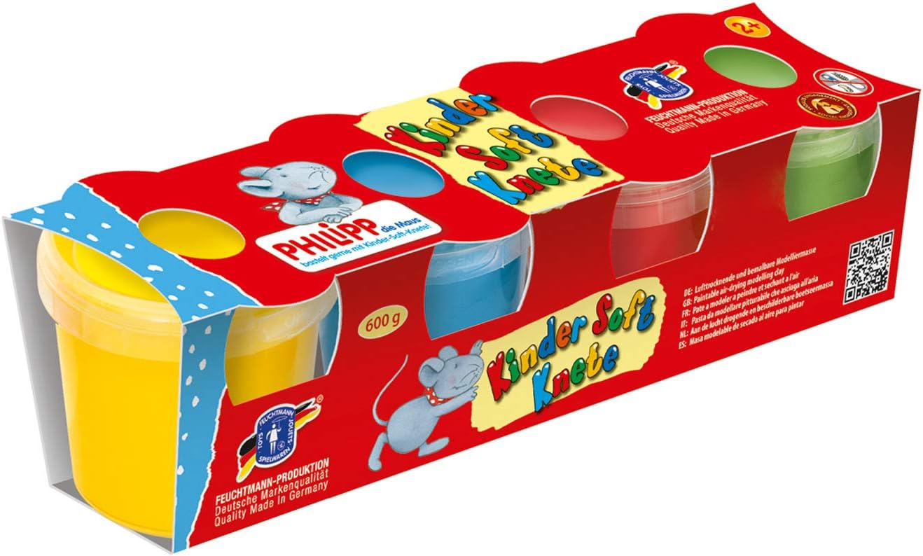 Feuchtmann Kinder Soft Clay Dough Pots (Set of 4)