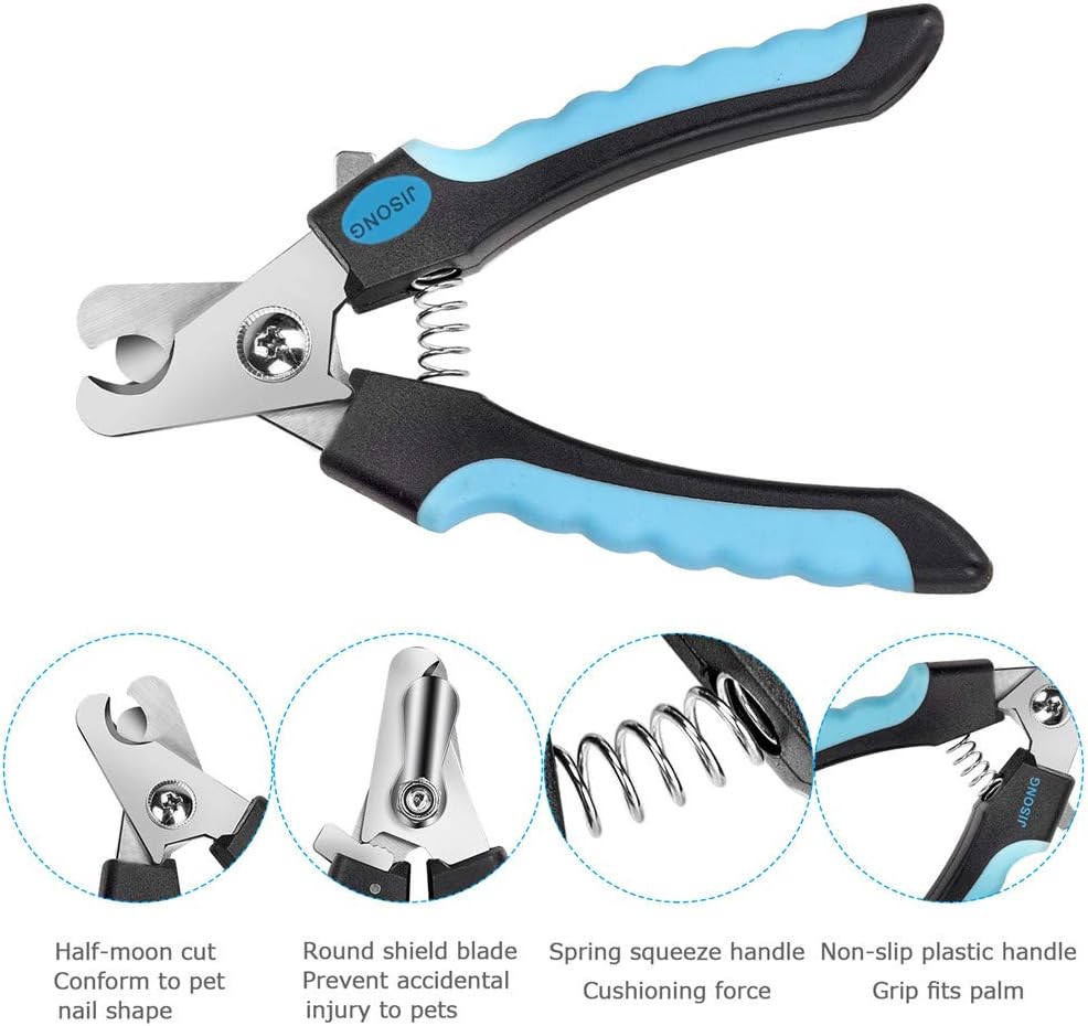 Jisong Dog Nail Clippers, Cat Nail Clipper and Trimmers, Equipped with Safety Protection to Avoid Excessive Cutting, Sharp Blade with Lock Switch, Large Size, Professional Pet Beauty Tools.
