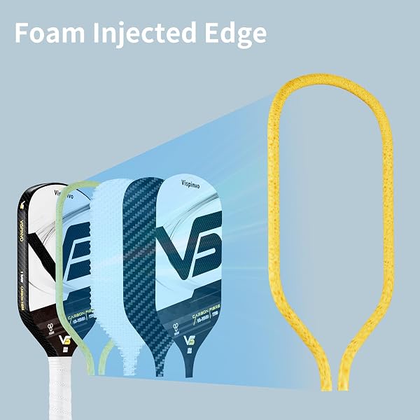 VISPINVO 16MM EDGELESS PICKLEBALL PADDLE, 3K T700 THERMOFORMED RAW CARBON FIBER PICKLEBALL PADDLE, USAPA APPROVED, FOAM INJECTED EDGES FOR EXPANDED SWEET SPOT, CONTROL AND BALANCE