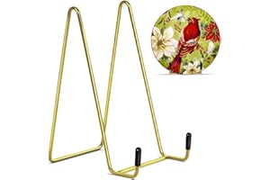RONTEDA Plate Stands for Display 2pcs - 6inch Metal Plate Holder Display Stand Small Easel for Picture Frame Photo Table Card