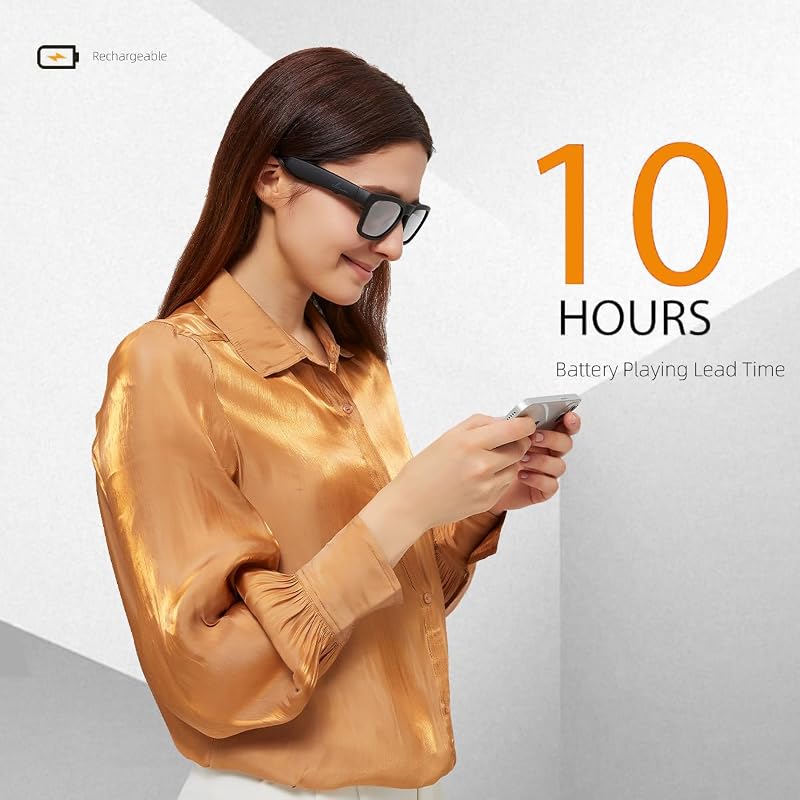OhO Open Ear Smart Glasses, UV400 Z87.1 Lightweight Bluetooth Sunglasses