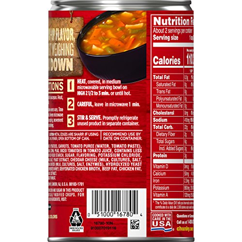 Campbell's Chunky Healthy Request Savory Vegetables Soup, 18.8 oz. Can (Pack of 12)