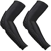 GUOZI Arm Elbow Sleeves, [2 Pack] Honeycomb Crashproof Arm Elbow Pads for Youth Adult Sports Football Basketball Volleyball