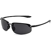 MAXJULI Sports Polarized Sunglasses for Big Heads Men Women Tr90 Rimless Frame for Running Fishing Baseball Driving 8001XXL
