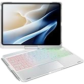 doqo iPad Air 11 &amp; iPad Pro 11 Case with Keyboard &amp; Trackpad,Swivel | Laptop-Style Typing, 360&deg; Rotating,Backlit,for iPad Air 11 M4/M3/M2, Air 5/4 &amp; Pro 11 1st&ndash;4th,with Pencil Holder Silver
