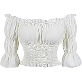 Zhitunemi Peasant Blouses for Women Costumes: Renaissance Costume Women Fairy Top - Masquerade Party for Fashion Enthusiasts