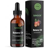 SANOOR Batana Oil for Hair, Lash, Brow &amp; Skin Care, Premium Cosmetic Oil for Scalp Massage, Hair Lengths, Ends, Eyebrows, Eyelashes &amp; Dry-Feeling Skin, 60 ml