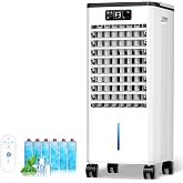 Ashihoti Official Portable Air Conditioners, 4-IN-1 Swamp Cooler, Evaporative Air Coolers with 3 Speeds &amp; 4 Modes, 2-Gal Water Tank for Cooling, 15-20 FT/s Remote and Touch Control for Indoors Use