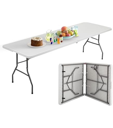 【Coleman】Tri-folding Table 8 Amazon.com: PIKAQTOP Folding Table 8 Ft Heavy Duty Fold Up Camping