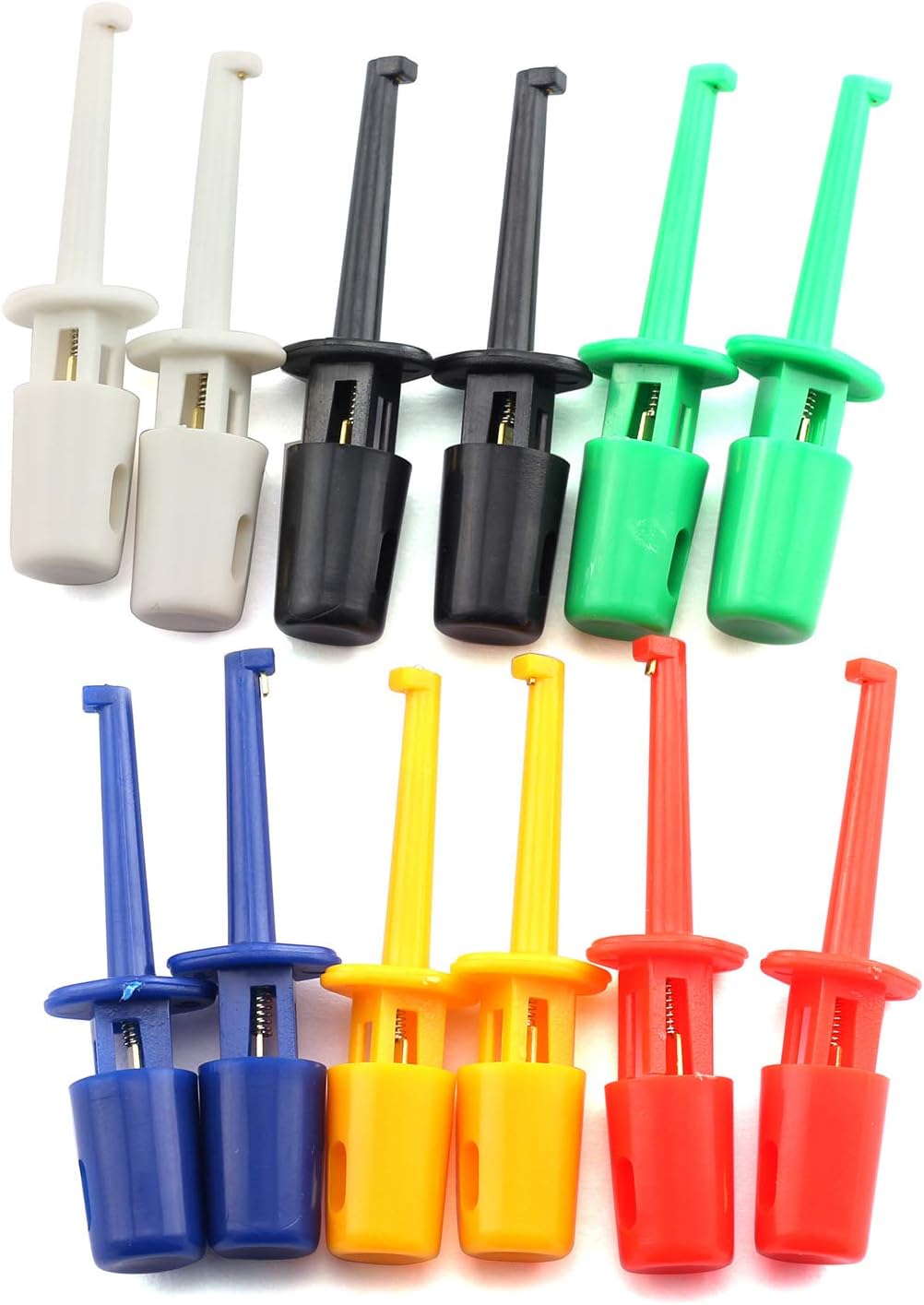 Tegg 12pcs Test Hook Clip for Electrical Testing Multimeter Colorful