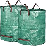 GardenMate 2-Pack 132 Gallons Professional Reusable Garden Waste Bags (H34, D34 inches) - Yard Waste Bags with Double Bottom