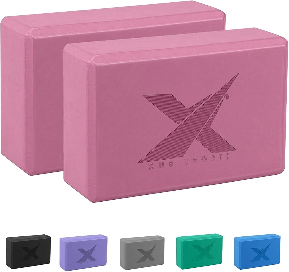 Xn8 Sports Yoga Blocks Set of 2 High-Density EVA Foam Brick 23x15x7.6cm