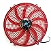 Upgr8 Universal High Performance 12V Slim Electric Cooling Radiator Fan with Fan Mounting Kit (16 Inch, Red)