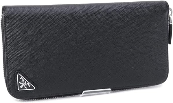在庫有 財布 Prada プラダ メンズ ブラック Nero Metal Saffiano ラウンドファスナー長財布 F0002 Qme 2ml1