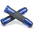 7/8'' 22mm Motorcycle CNC Aluminum Powersports Handlebar Grips with Grip Ends for GSXR 125 250 300 600 750 1000 1300 Blue