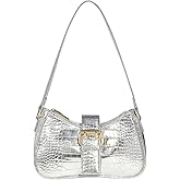 GORGLITTER Women's Y2K PU Leather Shoulder Bag Metallic Buckle Trendy Handbags