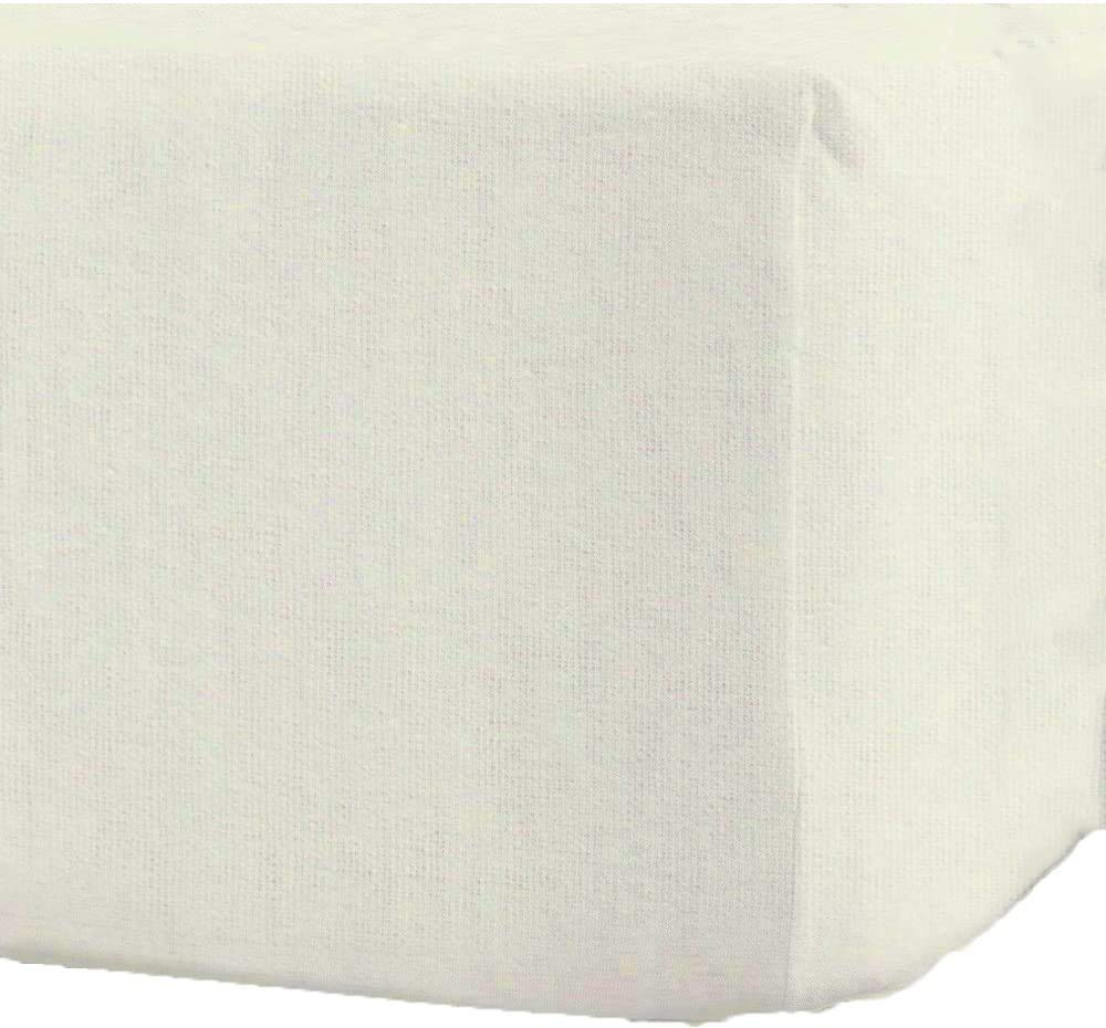 Flannelette 100% Brushed Cotton Thermal Fitted Sheet (Cream, Super King)