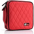 CCidea 40 Capacity CD/DVD Case Holder Portable Disc Wallet Storage Binder Nylon Cd Bag (Red) Specials