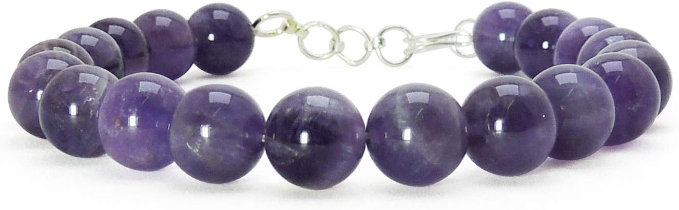 Satyamani AMYTHEST 8MM BEAD BRACELET WITH HOOKH