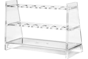 Preamer Acrylic Plastic Test Tube Rack Holder for 15ml 25ml Tubes Lab Tube Racks for Laboratory Exhibition Bar (10ml(6 Sockets))