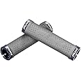 Funn Combat II Mountain Bike Handlebar Grips with Double Lock on Clamp, Comfortable and Durable Grips with 22 mm Inner Diameter, Waffle Patterned Bike Grips for MTB/BMX