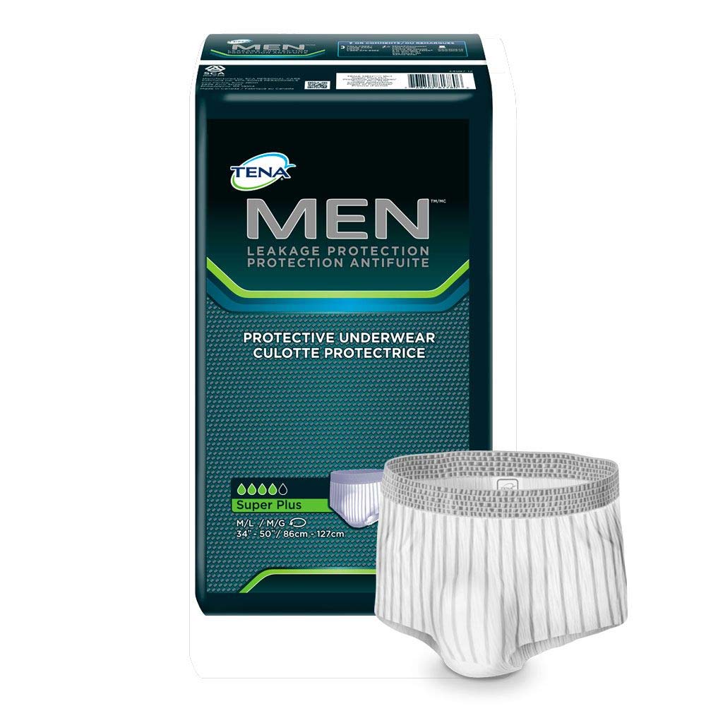 TENA Incontinence Underwear for Men, Protective, Medium/Large, 16 Count