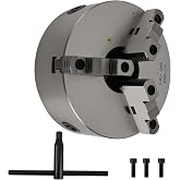 maXpeedingrods 3-Jaw Lathe Chuck 8" Self-Centering Lathe Chuck | K11-200A 0.16-8 in/4-200 mm Clamping Range with T-key Fixing Screws 3-M10 Mounting Thread for Lathe Milling Drilling Machine