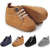 Meckior Toddler Baby Boys Girls High Tops Ankle Sneakers Soft Anti-Slip Sole PU Leather Moccasins Infant Newborn Prewalker First Walking Crib Shoes