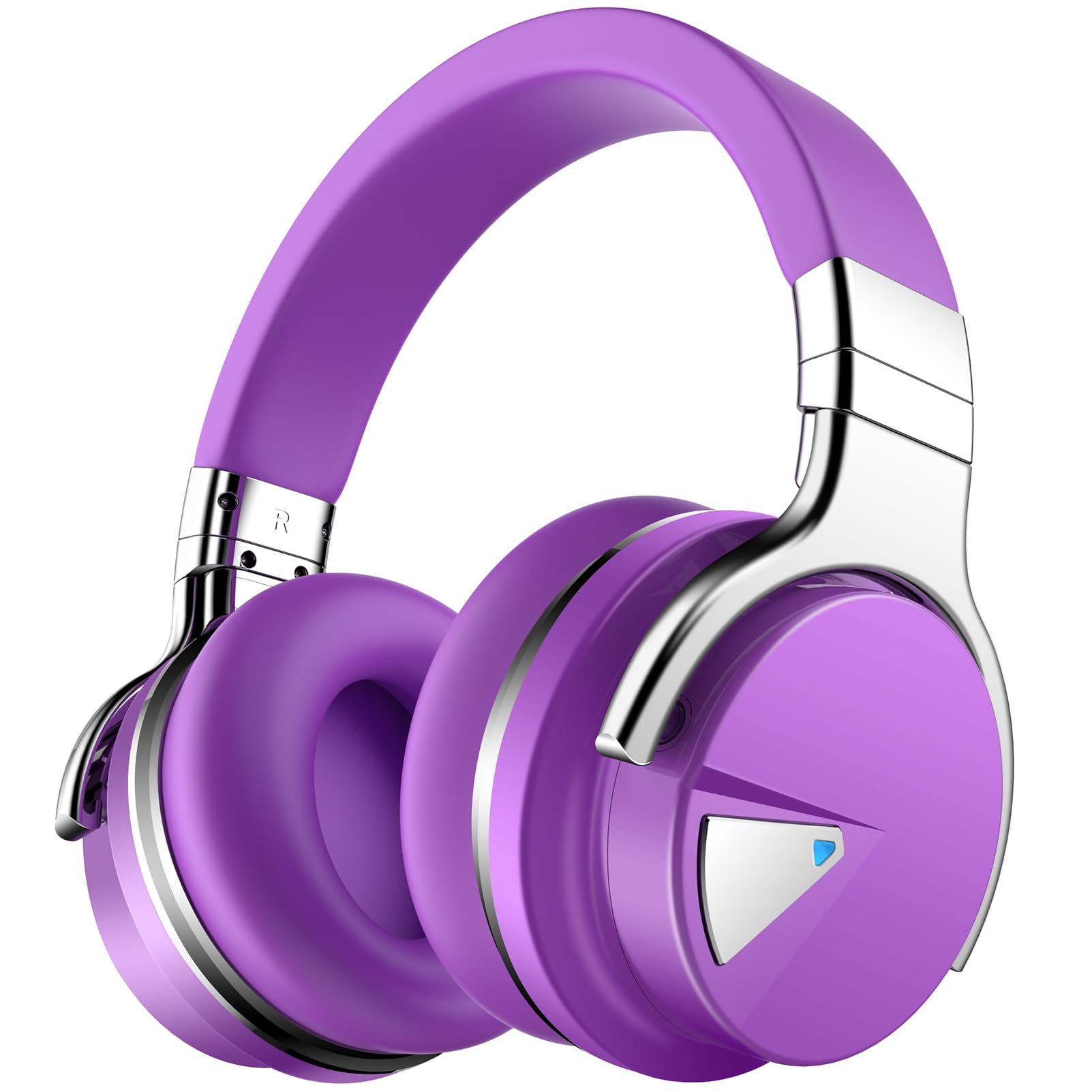 GarageRock E7 Active Noise Cancelling Headphones Bluetooth Headphones Wireless Headphones Over Ear with Microphone Deep Bass, Comfortable Protein Earpads, 30 Hours Playtime for Travel/Work, Purple