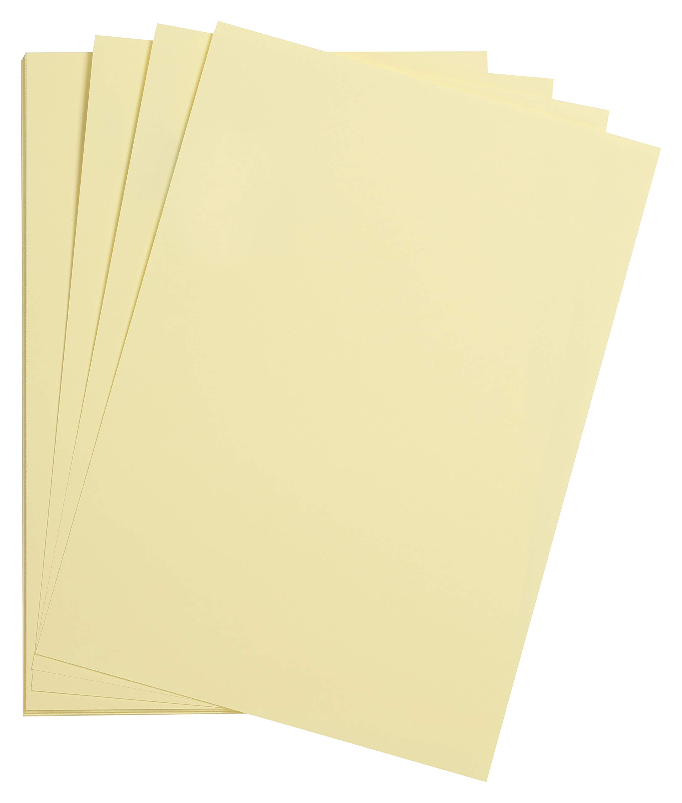 Clairefontaine - Ref 975367C - Maya Smooth Coloured Drawing Card (Pack of 25 Sheets) - 185gsm - A3 (42 x 29.7cm) - Straw Yellow Colour - Deep Dyed, Acid Free, pH Neutral