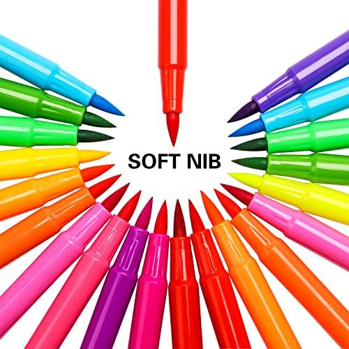 Watercolor Brush Pen Set for Adults &amp;Kids Coloring, Scrapbppking, Gift Card Making Art Drawing Markers 12 Colors