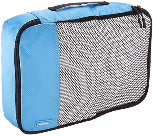 AmazonBasics 4 Piece Packing Travel Organizer Cubes Set - Medium, Sky Blue 4 AmazonBasics 4 Piece Packing Travel Organizer Cubes Set - Medium, Sky Blue