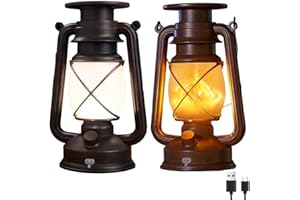 KOOPER Solar Lantern Outdoor Lights, Vintage Flickering Flame Solar Lanterns Lights Outdoor Waterproof, Hanging Outdoor Solar Lanterns Lights, Rechargeable Lantern for Yard Garden Table Decor 2 Pack