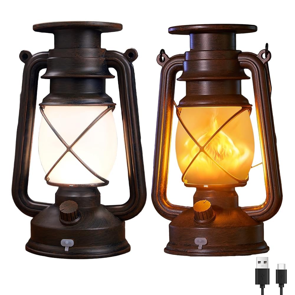 Photo 1 of (see all images) KOOPER Solar Lantern Outdoor Lights, Vintage Flickering Flame Solar Lanterns Lights Outdoor Waterproof