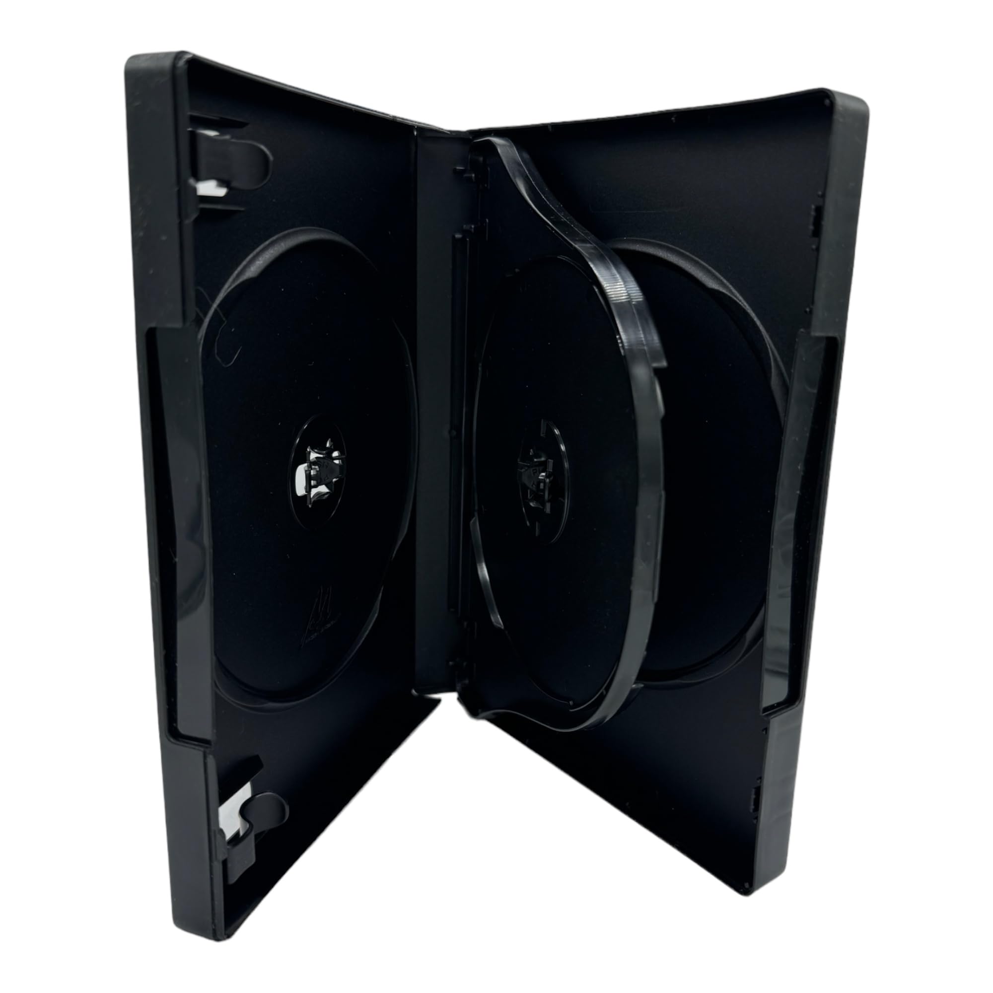 5 x Dragon Trading M Lock Black 3 CD DVD Blu Ray Disc Case With 27mm Spine And Outer Sleeve For Inlay Artwork