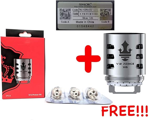 [100% AUTHENTISCH [3 + 1 angeboten DansLesVapes] 4er Pack Verdampferköpfe SMOK TFV12 Prince X6 0.15 ohm oder M4/Q4/T10/RBA/ME