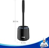 MR.SIGA Toilet Bowl Brush and Holder Premium Solid Handle Black 1 Pack view 4