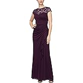 Alex Evenings Womens Long Length A-line Sweetheart Neck Gown with Cap Sleeves, Mother of The Bride, Formal Event Dress