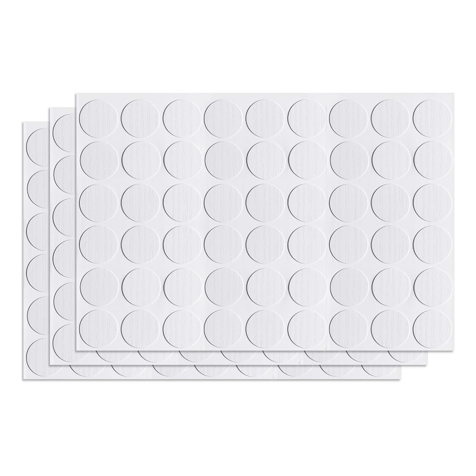 DTGN 21mm(Dia) Screw Hole Cover Stickers - 3Sheet 162pcs - Good for Furniture Wardrobe Chair - PVC Waterproof Hole Caps - Warm White โ image 1