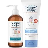 Happy Cappy Medicated Shampoo and Body Wash and Moisturizing Cream Bundle - Baby Dandruff Shampoo, Eczema Lotion for Kids, Helps Cradle Cap and Seborrheic Dermatitis, Reduces Redness, Fragrance-Free