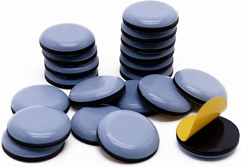 GINOYA Teflon Furniture Sliders 20pcs 25mm Grayish Blue Glide Chairs