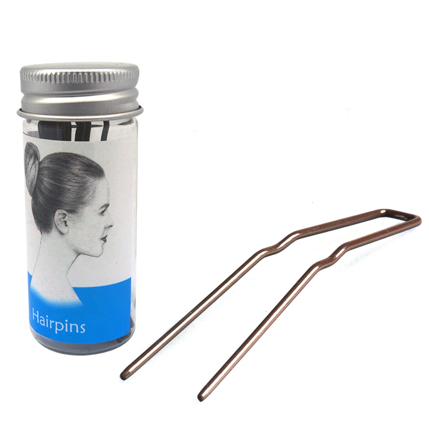 ROCST Hairpins for Bun Bobby U Shaped Pin Clips for Women Hair Styling Fashion Portable (7.6 cm (12pcs), black)