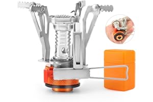 OYMLANX Portable Camping Stove Backpacking Stove, Lightweight Mini Gas Stove for Hiking, Travel, Adventures, and Emergencies, Portable Camp Stove with Piezo Ignition and 3000 Watts of Power