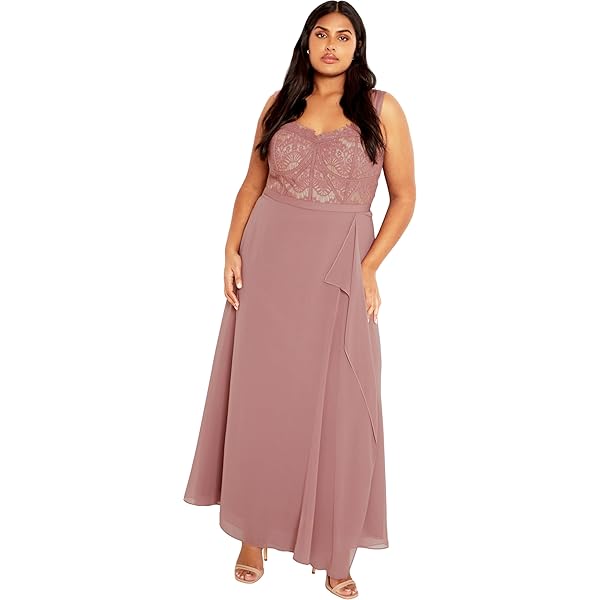 city chic panelled bodice maxi dress City Chic Plus Size Paneled Bodice Maxi Dress